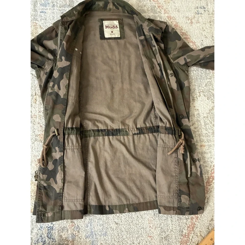 Mudd Camo Utility Jacket Studded Cargo Y2K Festival Utility-Sz M - Picture 4 of 8